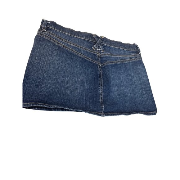 Old Navy Y2K Ultra Low Waist Denim Micro Mini Skirt 4 With Button Front & Pocket - Picture 6 of 6